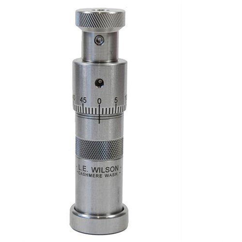 Die L.E. Wilson Micrometer Top Bullet Seater Dies bieten präzise Bullet-Seating-Tiefen mit robustem Edelstahl, einer Micrometer-Skala und einfacher Handhabung.