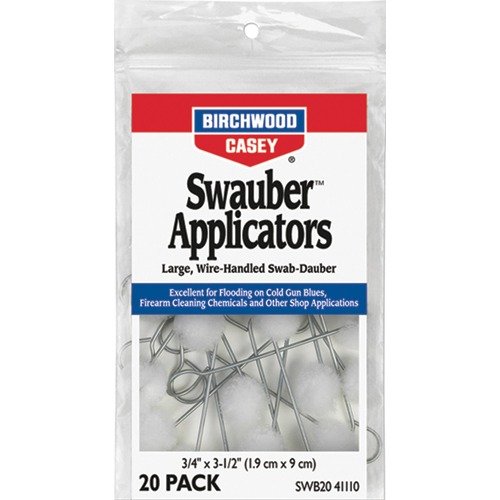 Die Swauber Applicators von Birchwood Casey bieten präzise Anwendung von Chemikalien und Reinigern, schützen deine Hände und sind ein Muss für jeden Waffenliebhaber.