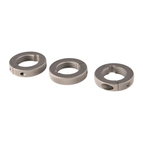 Die Sinclair Cross Bolt Die Lock Ringe aus Edelstahl passen auf alle gängigen 7/8-14 Wiederladewerkzeuge und bieten eine sichere, flache und parallele Befestigung.
