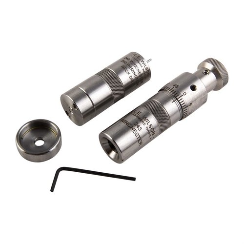 Das L.E. Wilson Bushing Neck Die Kit bietet präzise Anpassungen der Sitztiefe und kontrollierte Nackengrößenanpassung für optimale Geschossspannung.