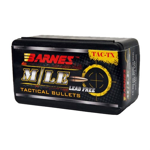 Die BARNES M/LE TAC-TX 30 Kaliber Geschosse bieten präzise Leistung, kontrollierte doppelte Durchmesser-Expansion und hervorragende Gewichtserhaltung.