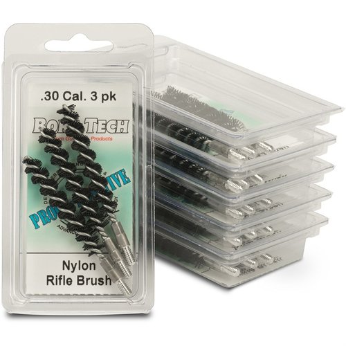 Die PROOF POSITIVE Nylonbürsten von BORE TECH bieten doppelte Borstenanzahl für effektives Reinigen, verhindern Kupferablagerungen und sind kürzer für weniger Druck.