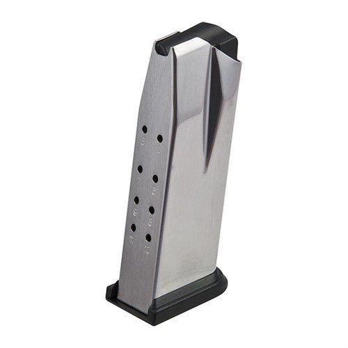Die XDM 11RD .40 S&W Magazin bietet zuverlässige, reibungslose Zuführung dank des hochglänzenden Edelstahlkörpers und der robusten Polymer-Basis für einfache Reinigung.