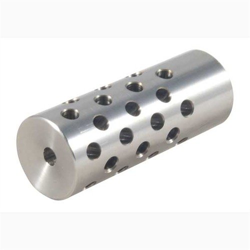 Der #4 Muzzle Brake 22 Caliber reduziert den Rückstoß und die Mündungserhebung mit 42 Ports für maximale Kontrolle. Erforderlich: Gunsmithing.