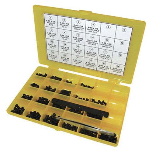 Entdecke das MASTER GUNSMITH SCREW KIT mit 202 Teilen! Hochwertige 6-Lobe Schrauben, rutschfeste Köpfe und praktische Werkzeuge für jeden Gunsmith.