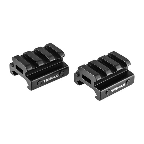 Der ½" 2-teilige Picatinny Riser Mount von TruGlo ist einfach zu installieren, erhöht die Montagefläche um ½" und bietet Flexibilität für Scopes und Red Dots.