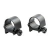 Die TOP MOUNT RINGS von WEAVER bieten eine robuste Aluminium-Basis und einen Stahl-Kappenverschluss in mattem Blau für verschiedene Zielfernrohrhöhen.