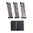 GOVT .45 ACP, 8 Schuss, Silber, Polymer-Boden, 3er-Pack mit Tasche