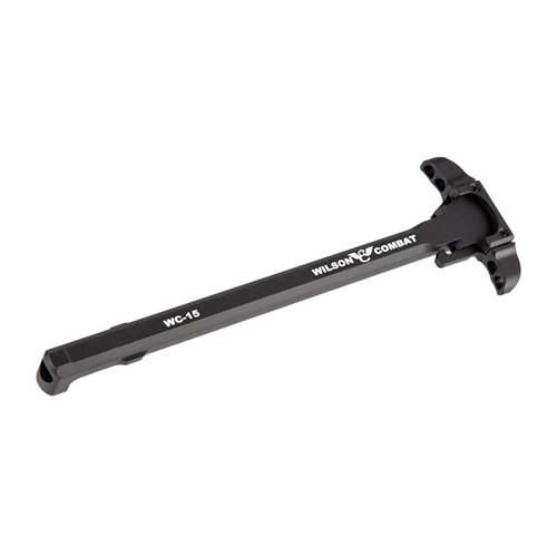 Der Wilson Combat Bullet Proof Ambidextrous Charging Handle bietet übergroße Latches, die einfach zu bedienen sind, sowie eine verbesserte Gasableitung für optimale Leistung.