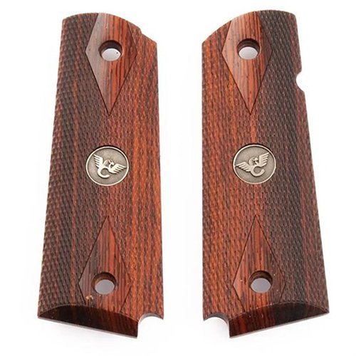 Die 1911 Cocobolo Griffe von Wilson Combat bieten dir eine elegante Optik, präzise 20 lpi Checkering und eine Aussparung für die beidhändige Sicherheit.