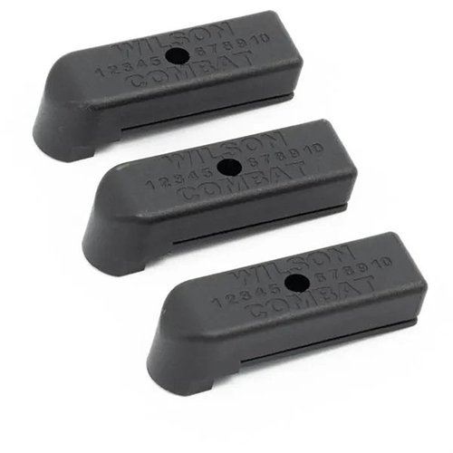 Schütze die Basis deiner Magazine mit den WILSON COMBAT 1911 MAGAZINE BASE PADS! Sie bieten Schutz vor Beschädigungen und verbessern das Einsetzen. 3 Stück pro Packung.