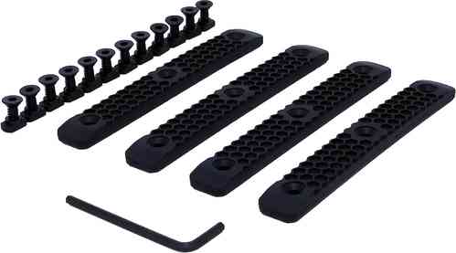 Die Alpha Railcover M-LOK bieten perfekten Grip und angenehme Haptik. Einfach zu montieren, ideal für dein AR15, M4 oder AK. Set mit 4 Stück, Schrauben und Werkzeug.