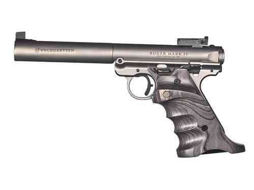 Die Volquartsen Classic Pistol bietet dir präzises Schießen mit ihrem 6" Match-Lauf, einem knackigen Abzug und klassischem Design für beste Leistung und Zuverlässigkeit.